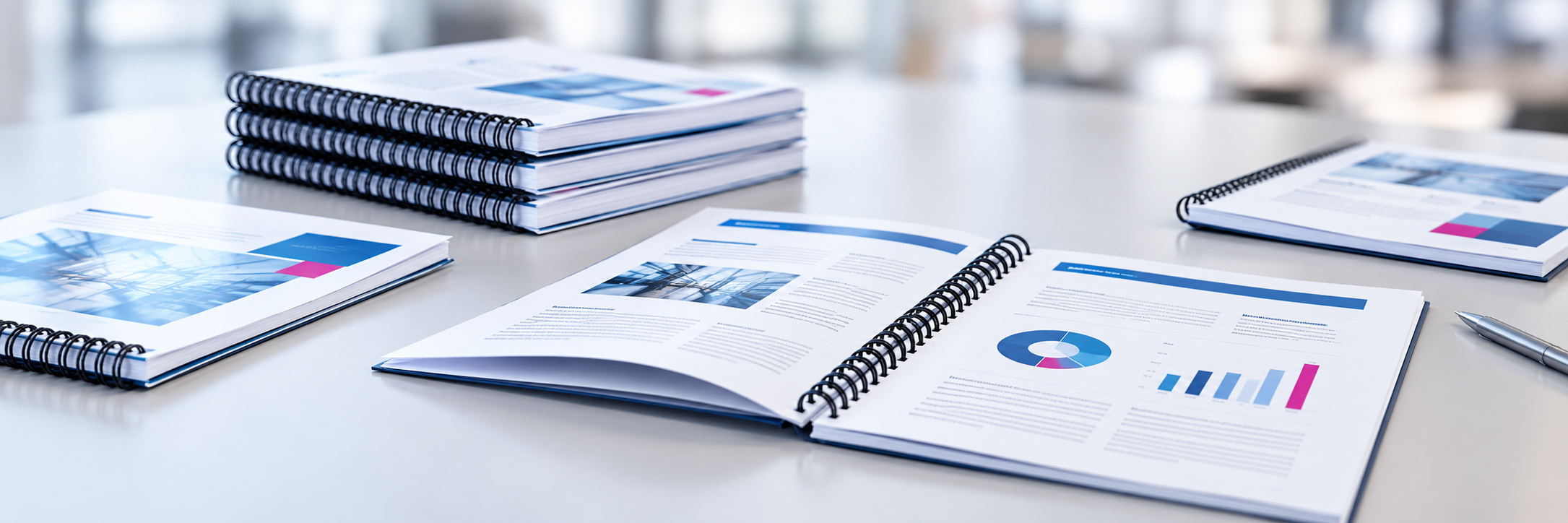 Impression de brochures et documents reliés par spirale plastique et métallique